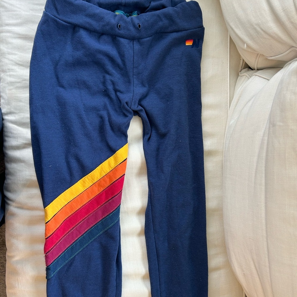 Aviator Nation Blue and Red Retro Stripe Sweatpants